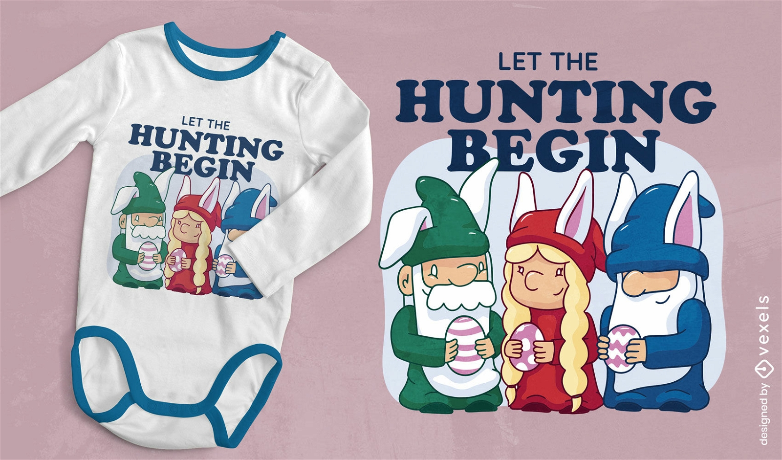 Easter gnomes cute t-shirt design