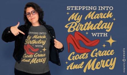 Red high heels birthday quote t-shirt design