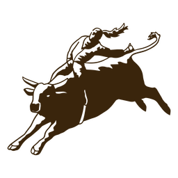 Cowboy reitet Stier Western mit hohem Kontrast PNG-Design
