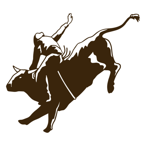 Bull Cowboy mit hohem Kontrast PNG-Design