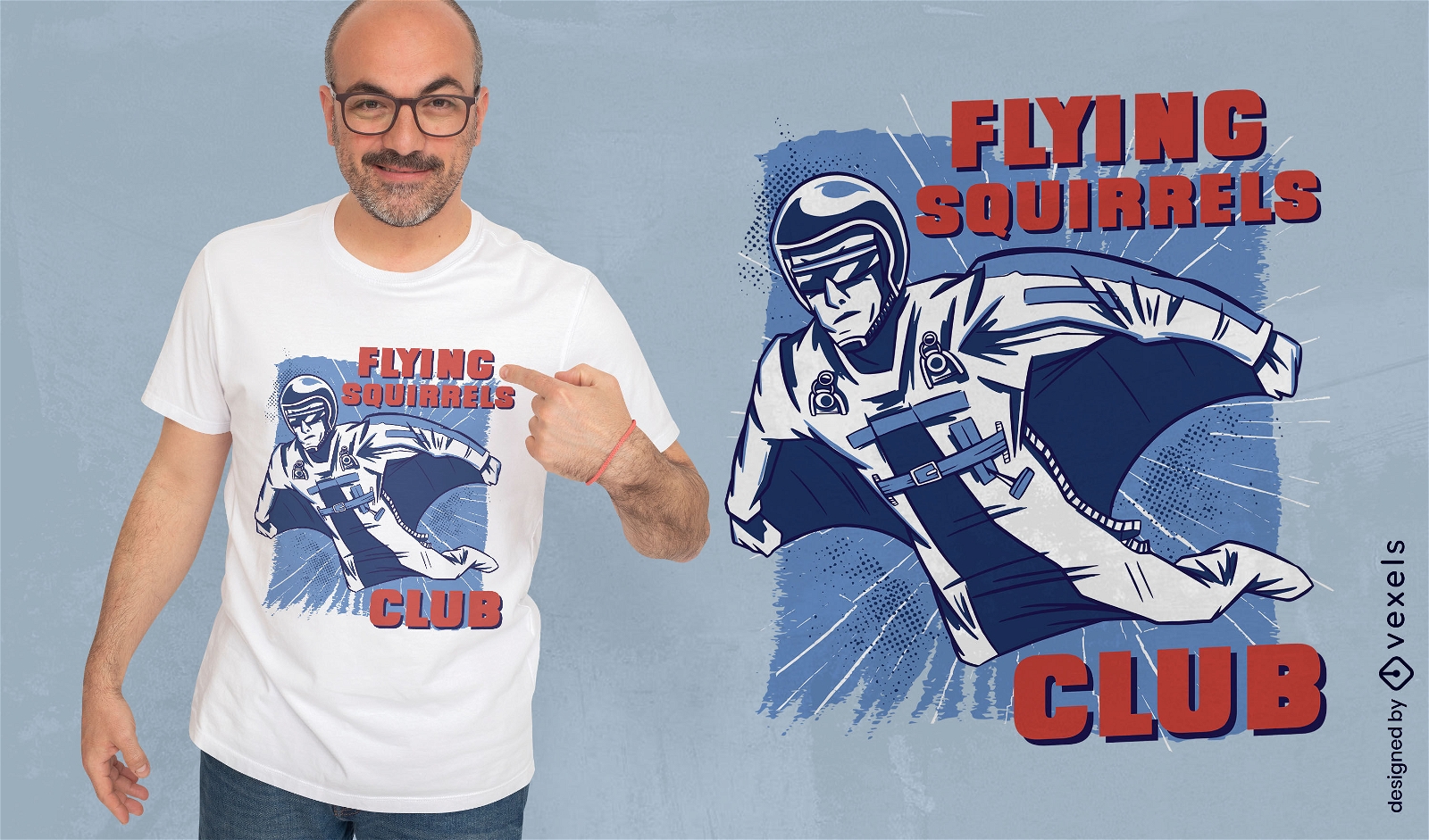 Esquilos voadores engra?ados design de t-shirt de esportes radicais