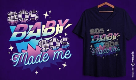 design de camiseta de citação retrô dos anos 80 e 90
