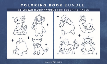 Design de páginas de livro de colorir animal de ioga engraçado