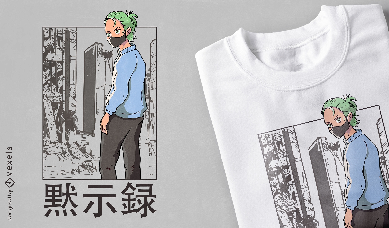 Basket Anime Boy T-shirt Design Vector Download