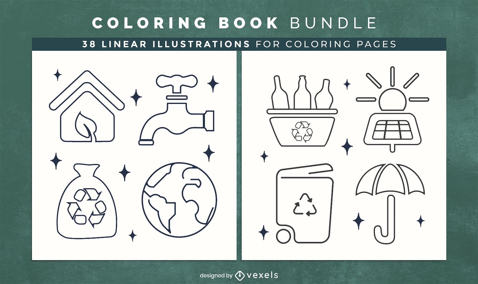 Ecology coloring book pages design
