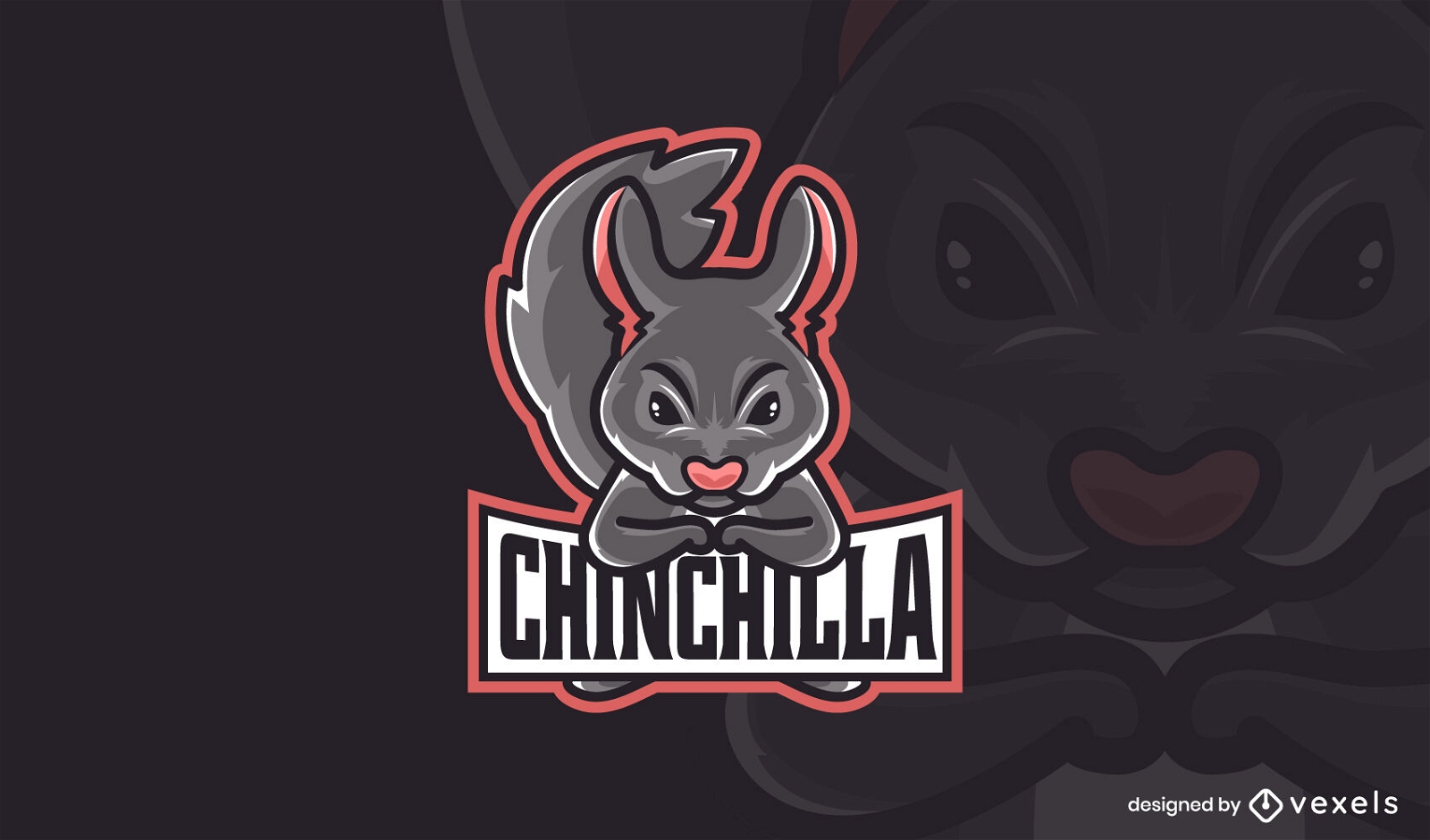 Funny chinchilla animal logo template