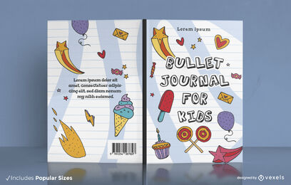 Diseño de portada de libro de alimentos dulces y dulces.