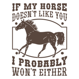Citação de vaqueiro de cavalo recortado distintivo Desenho PNG