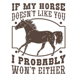 Horse cowboy quote cut out badge PNG Design Transparent PNG