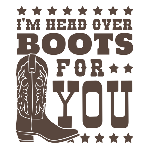 Kopf über Stiefel Cowboy-Zitat ausgeschnittenes Abzeichen PNG-Design