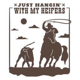 Citação de cowboy de cavalos e vacas recorta o distintivo Desenho PNG