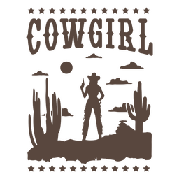 Cowgirl wild west quote cut out badge PNG Design Transparent PNG
