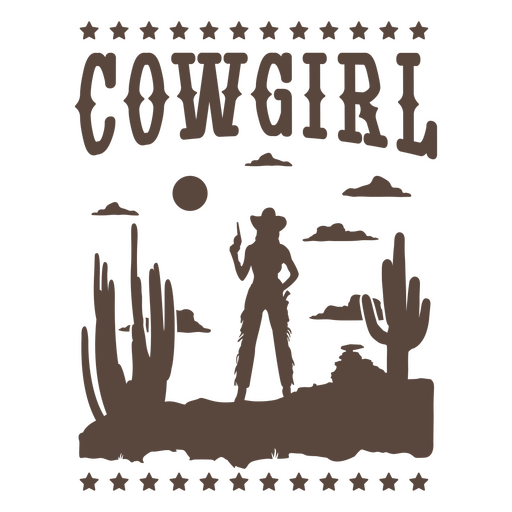 Citação de cowgirl do oeste selvagem recorta o distintivo Desenho PNG