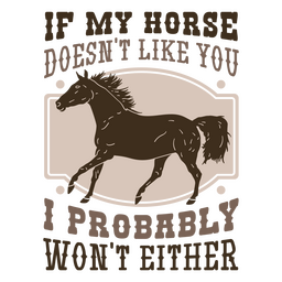 Horse cowboy wild west quote badge PNG Design