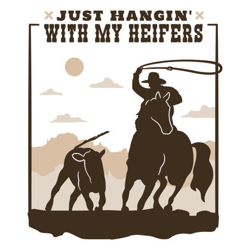 Distintivo de citação de vaqueiro de cavalos e vacas