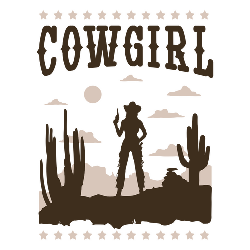 Cowgirl wild west quote badge PNG Design