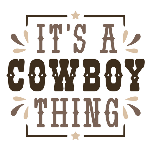 Distintivo de citação do oeste selvagem de coisa de cowboy