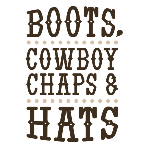 Distintivo de citação de caubói de botas e chapéus