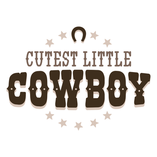 Cutest little cowboy quote badge PNG Design