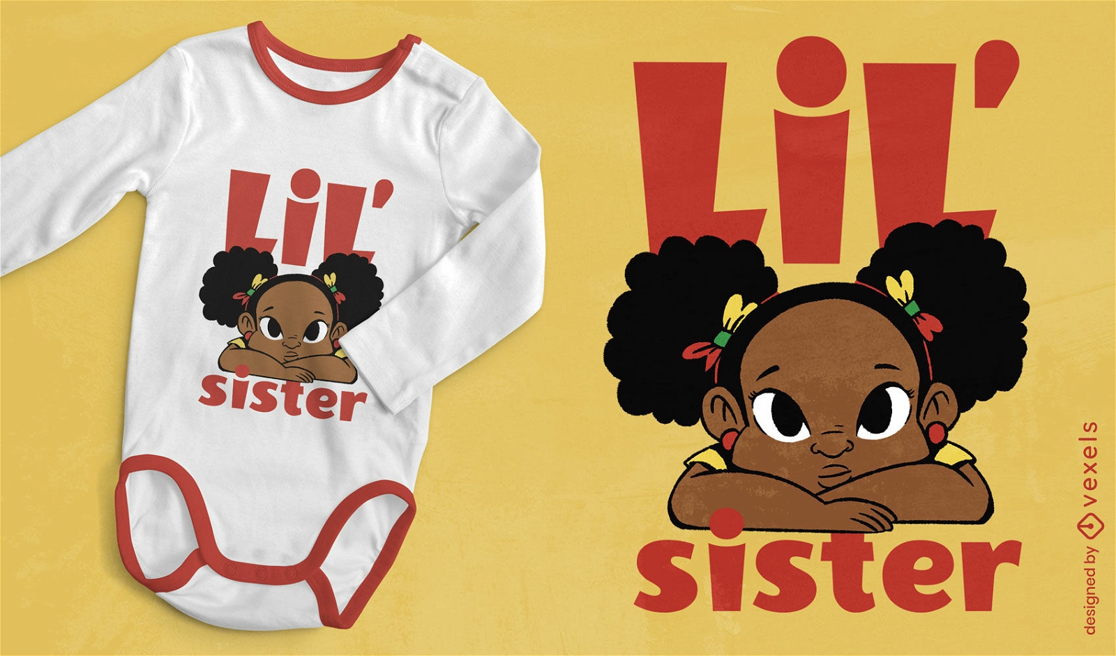 Black little girl child t-shirt design