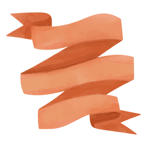 Ribbon orange watercolor