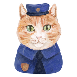 Polizeikatzencharakter Aquarell PNG-Design