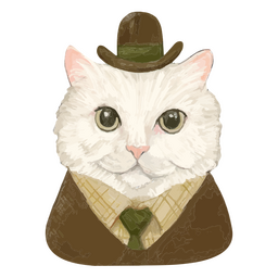 Terno aquarela de personagem de gato Transparent PNG