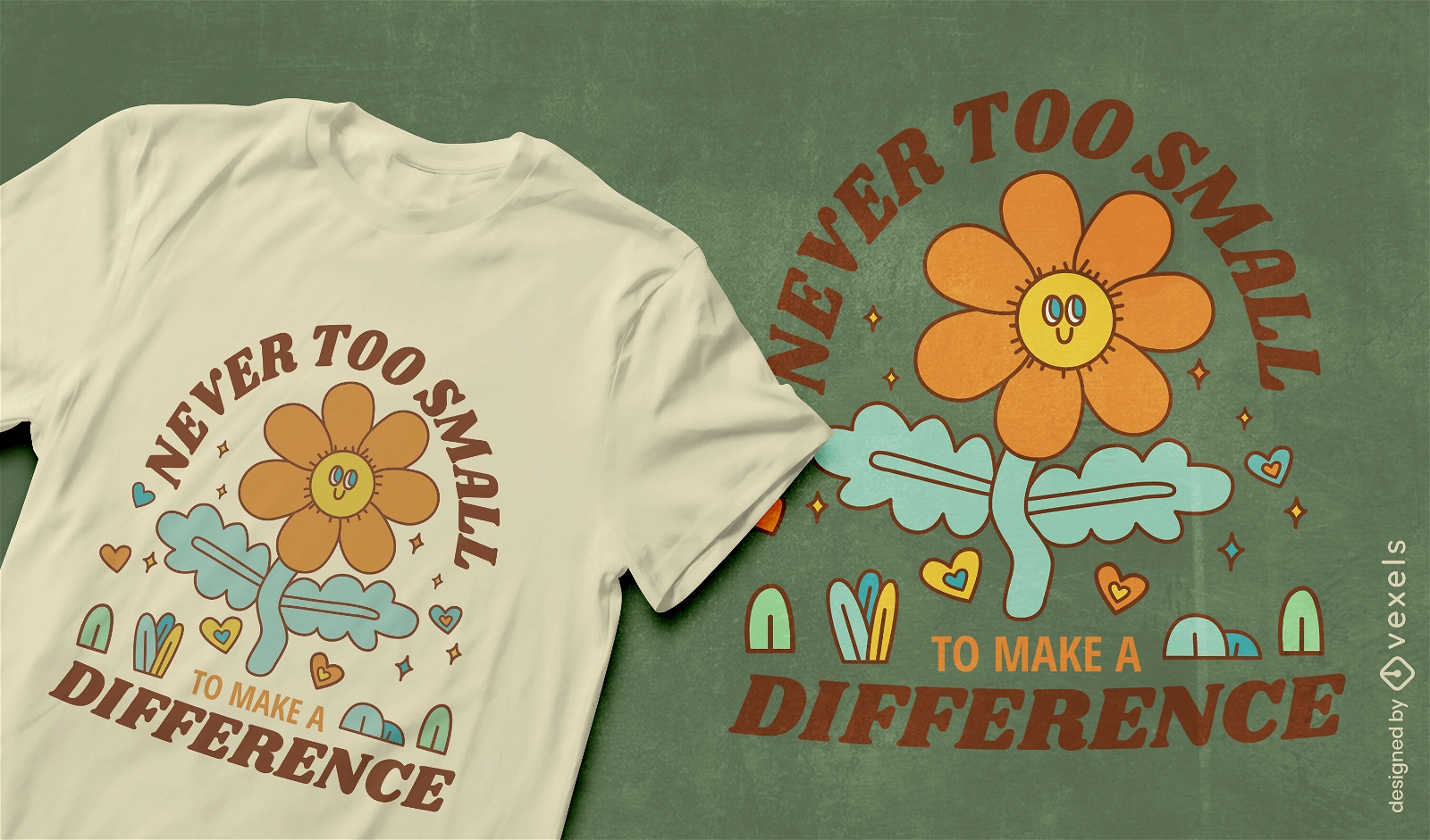 Faça a diferença design de camiseta do Dia da Terra