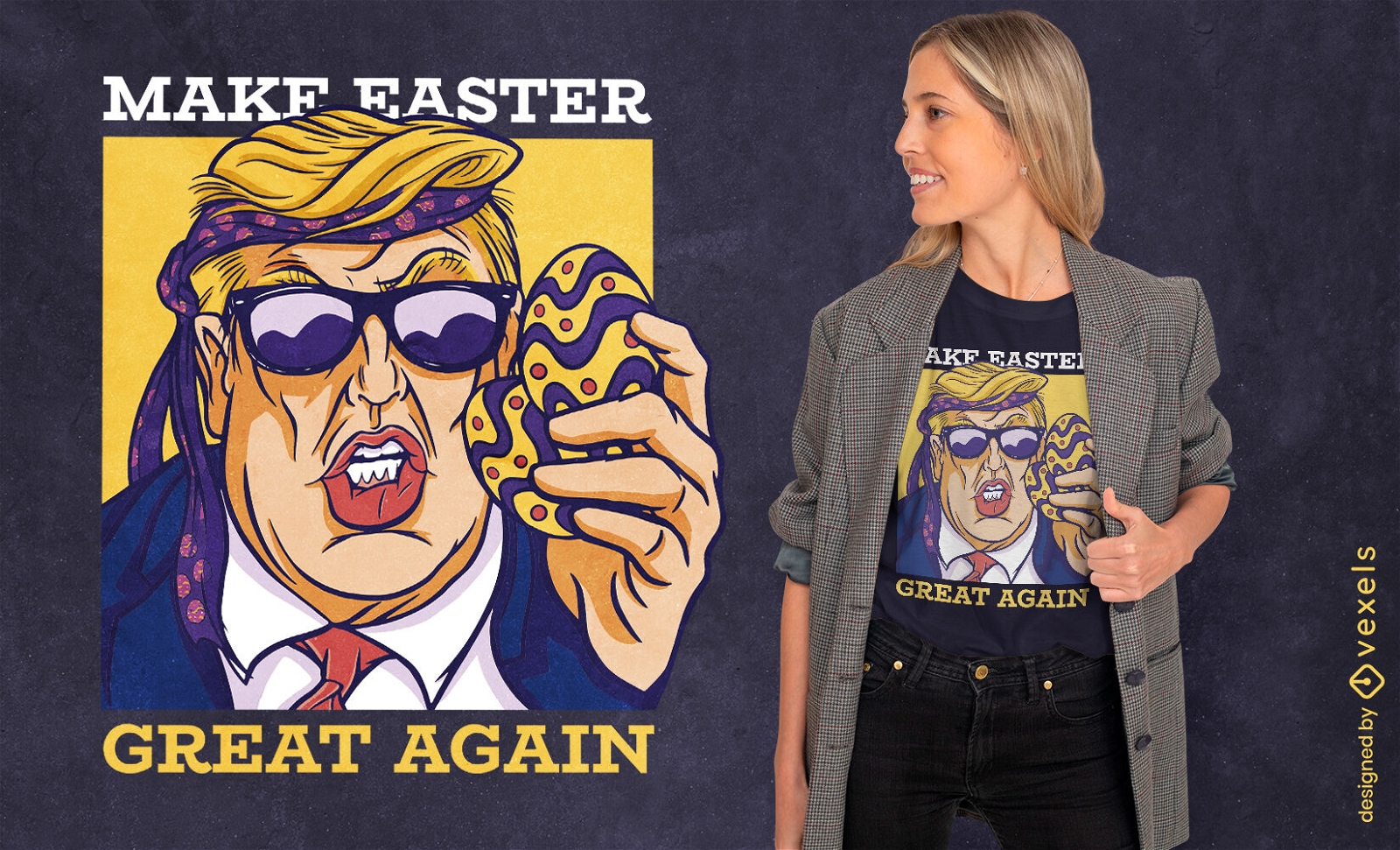 Trump con diseño de camiseta de huevos de Pascua