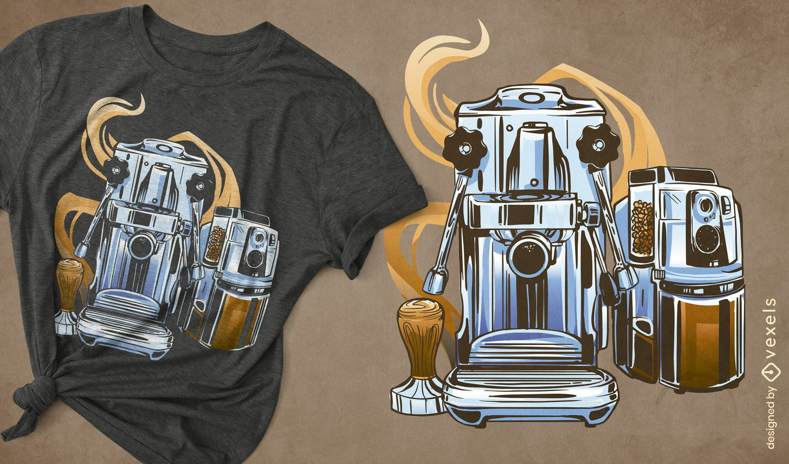 T-Shirt-Design für Espresso-Kaffeemaschine