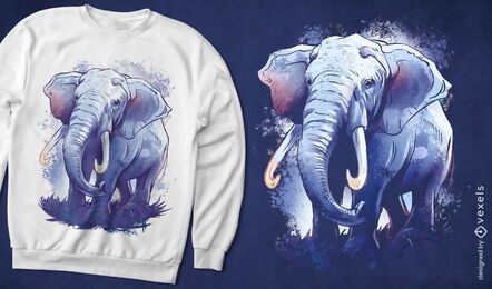 Diseño de camiseta de animal salvaje elefante.