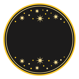 Etiqueta elegante das estrelas escuras do círculo Desenho PNG