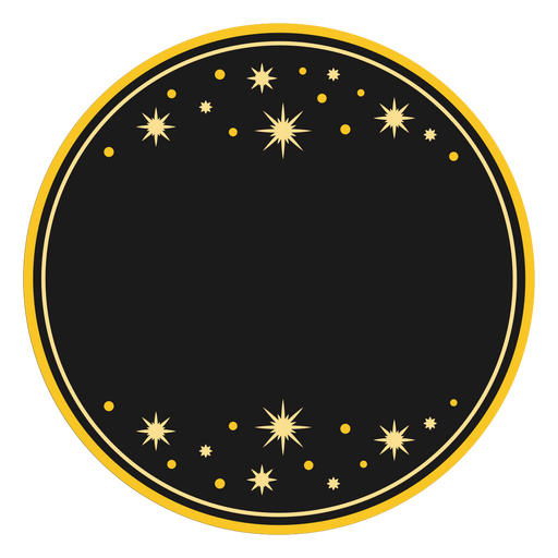 Elegant circle dark stars label PNG Design