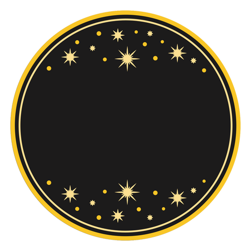 Etiqueta elegante das estrelas escuras do círculo Desenho PNG