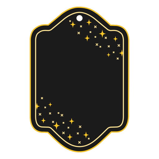 Elegantes Etikett mit dunklen Sternen PNG-Design