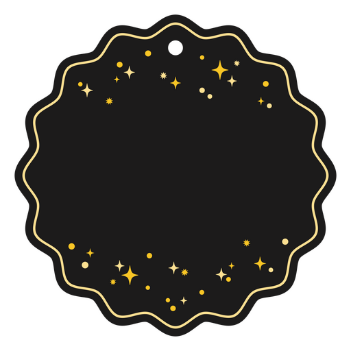 Elegante rótulo de estrelas escuras delicadas Desenho PNG