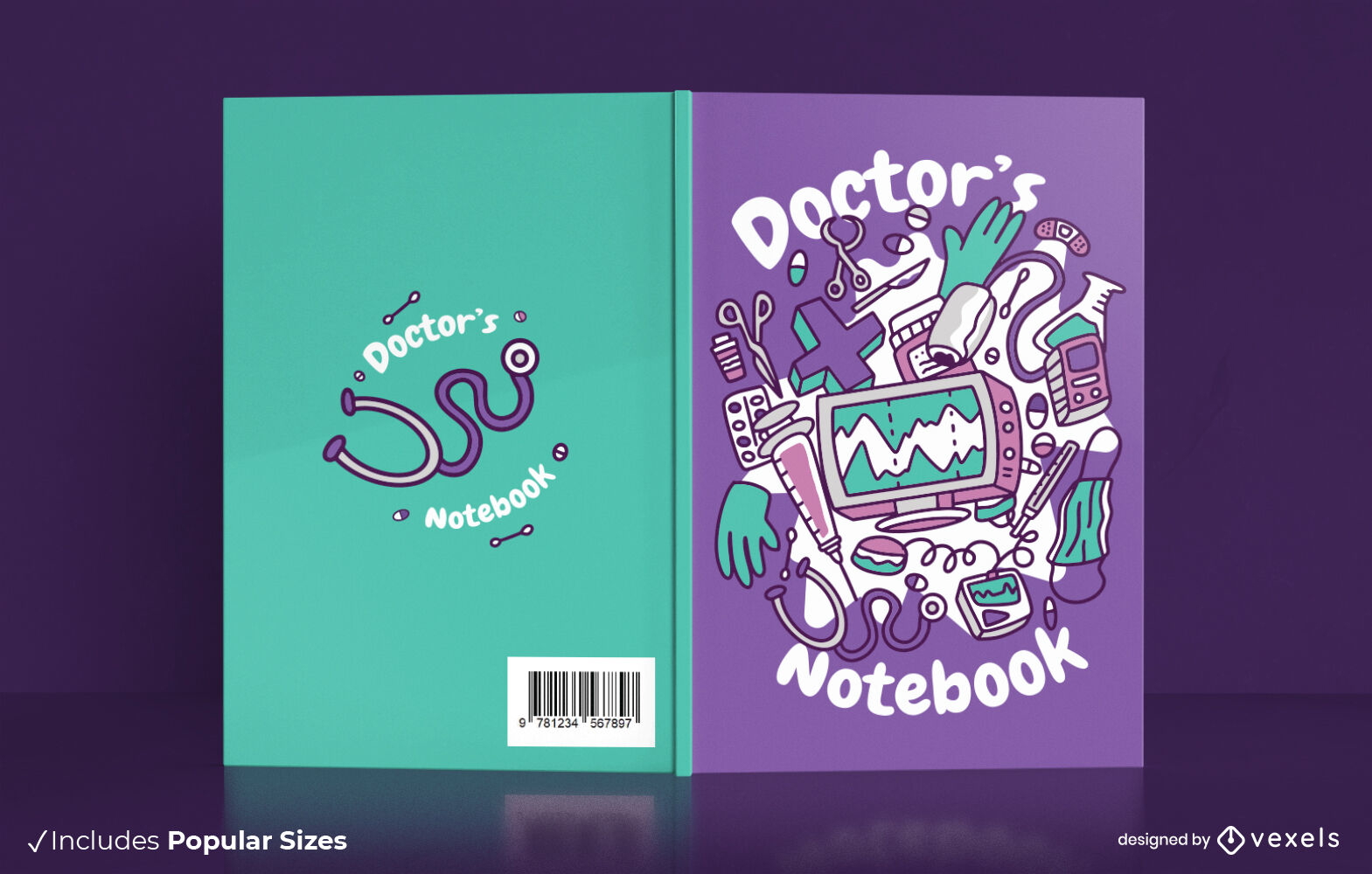 Bucheinbanddesign des Arztnotizbuchs