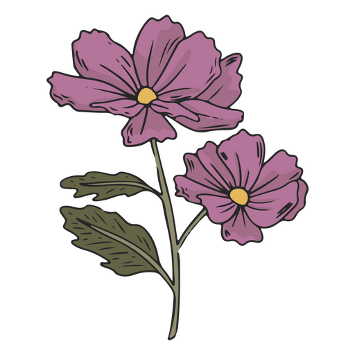 ilustração de hortênsia roxa Desenho PNG