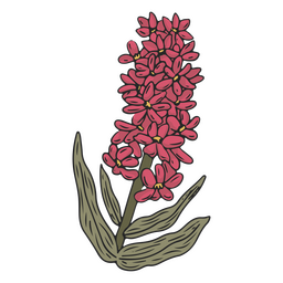 Niedliche kleine rosa Blumen Farbstrich PNG-Design