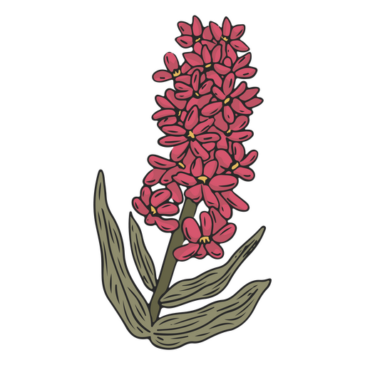 Cute little pink flowers color stroke PNG Design