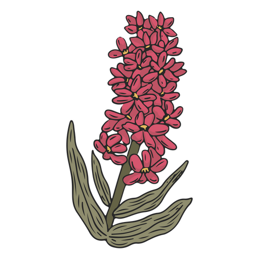 Trazo de color de pequeñas flores rosadas lindas Diseño PNG