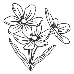 Flores de tres tiempos Diseño PNG