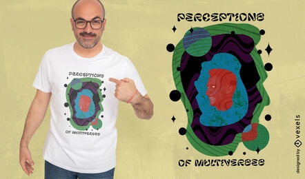 Man head multiverse t-shirt design