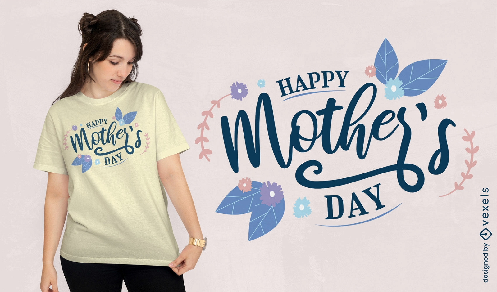 Diseño de camiseta de letras feliz día de la madre