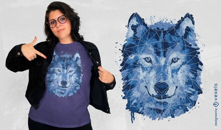 Wolf-Tier-Aquarell-T-Shirt-Design