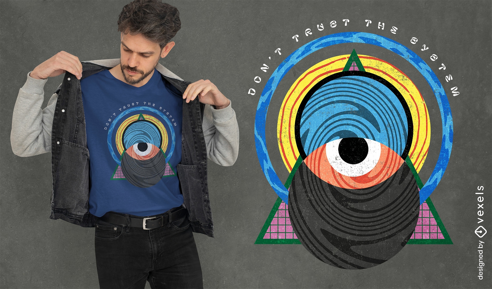 Illuminati abstract shapes t-shirt design