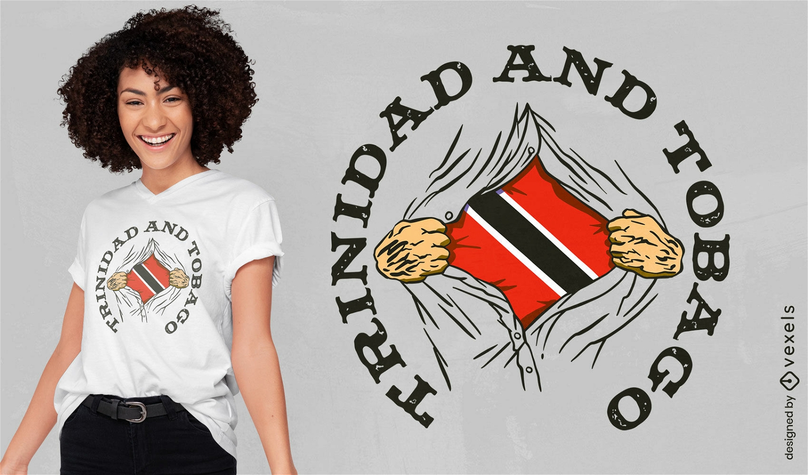 Design de t-shirt de bandeira de Trinidad e Tobago