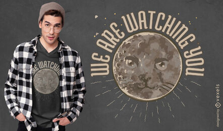 Mond mit Katzengesicht T-Shirt Design