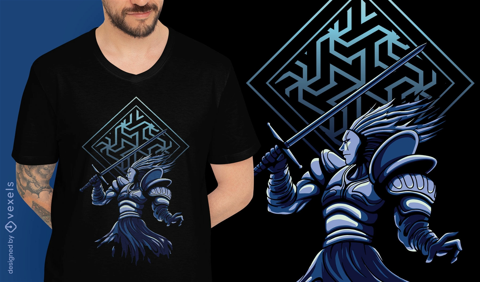 Fantasy dark knight t-shirt design