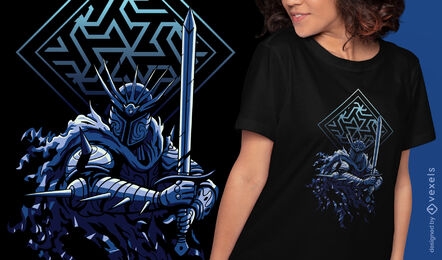 Dark fantasy sword knight t-shirt design